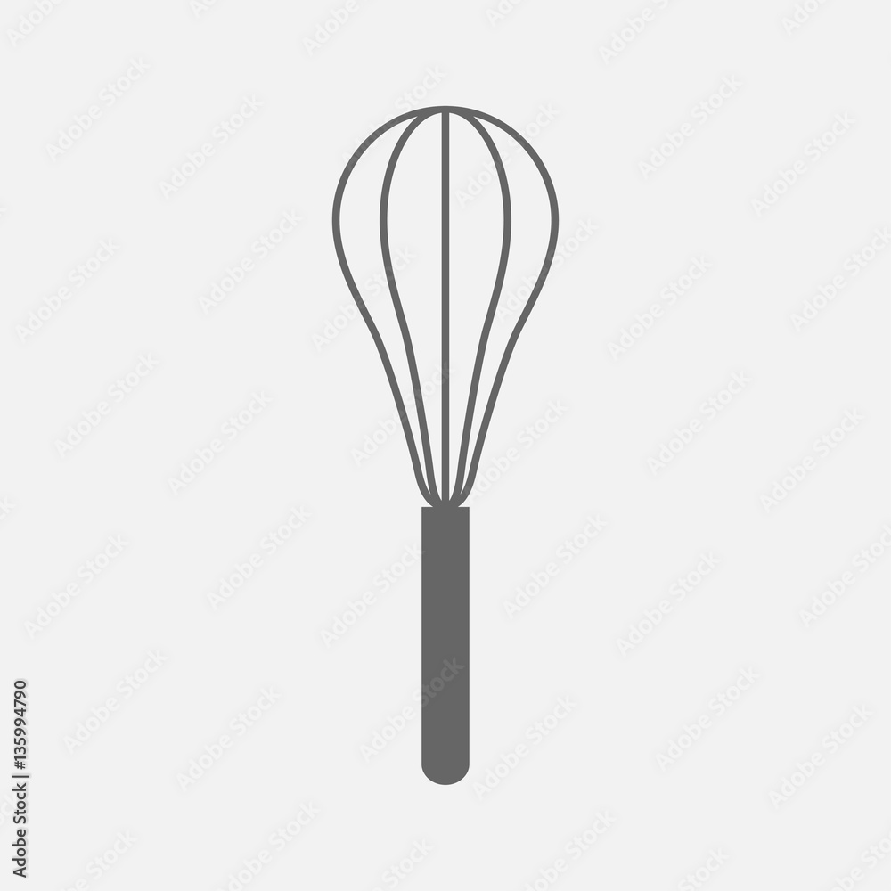 Wire Whisk  kitchen utensil  ,  vector icon 