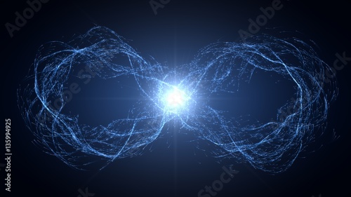 endless loop of moving energy particles