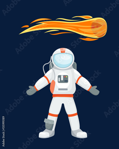 Vector astronaut character pose.