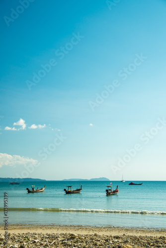 Fototapeta Naklejka Na Ścianę i Meble -  Traditional Thai boats near the beach. Thailand