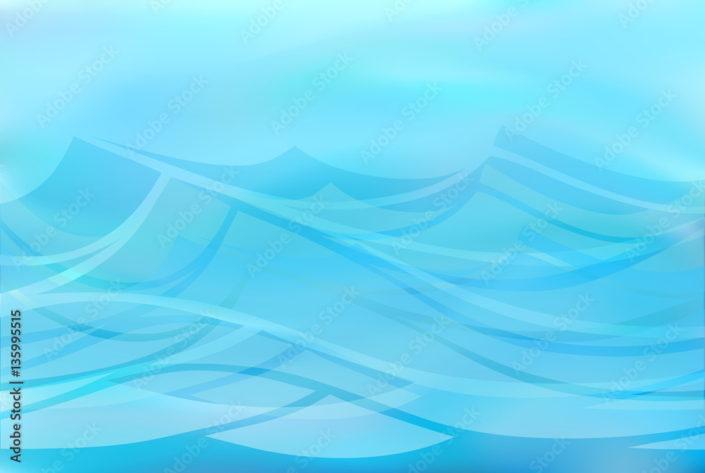 Beautiful blue background of stylized waves