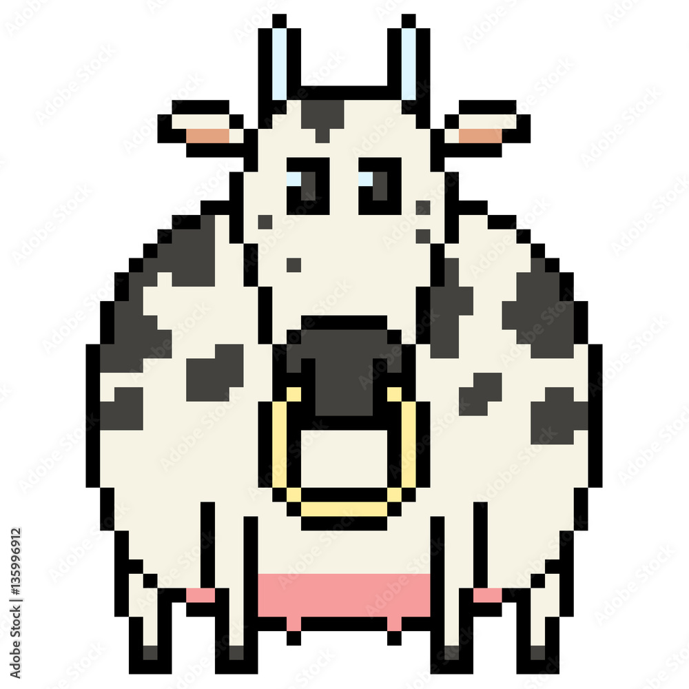 Obraz premium pixel art cow