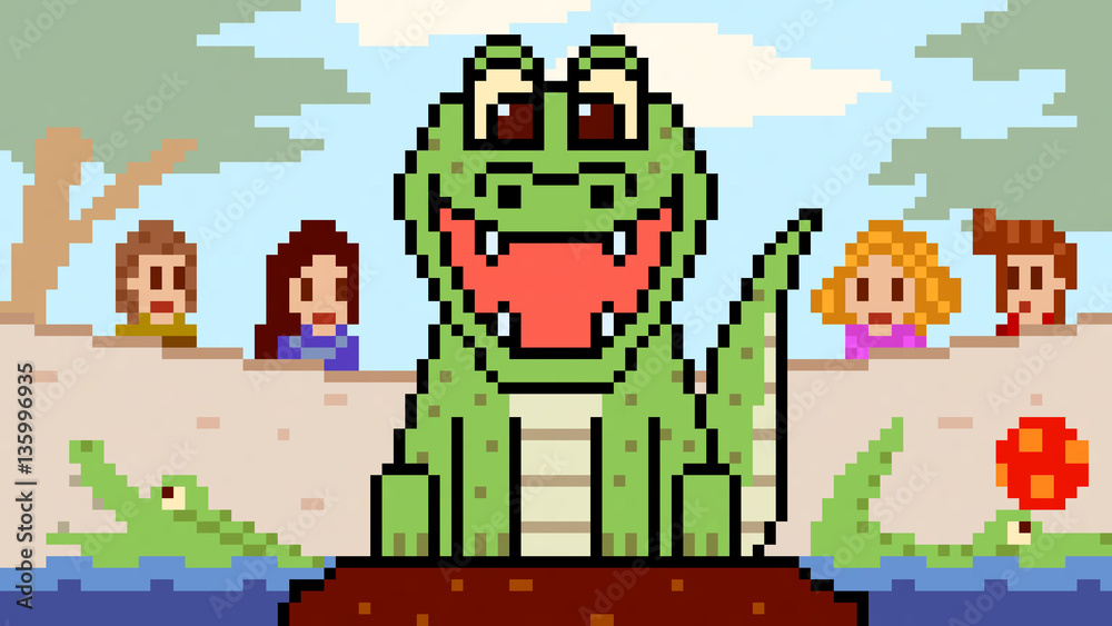 pixel art crocodile pixel art crocodile