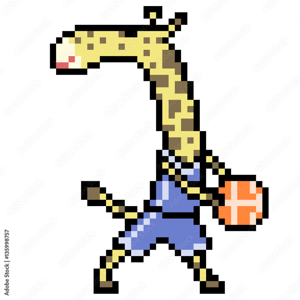 pixel art giraffe basketball