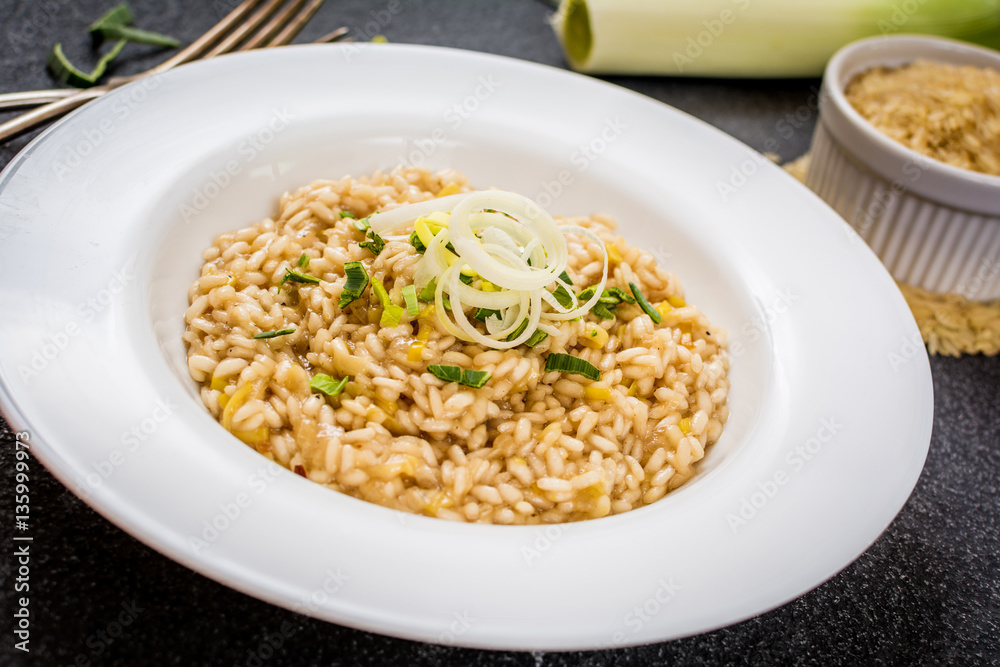 Risotto with leek
