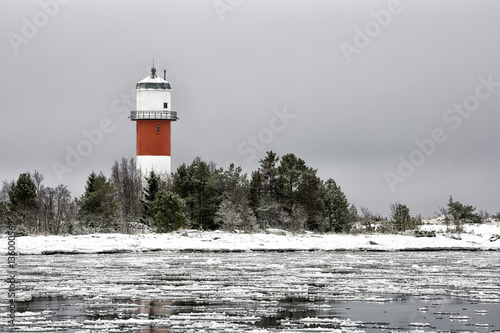 Light House with Icy Ocean photo