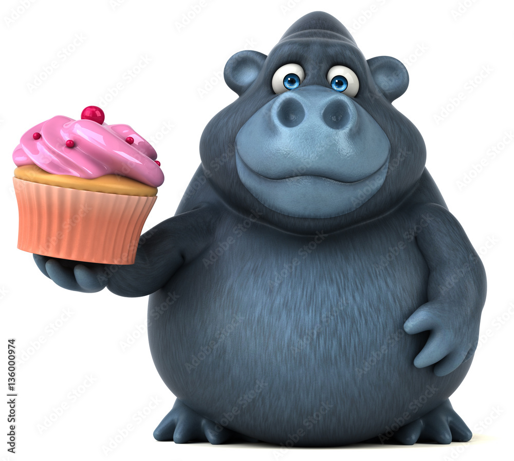 Naklejka premium Fun gorilla - 3D Illustration