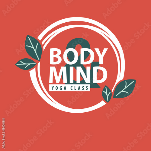 Vector logo in a line style. Fitness room, yoga center