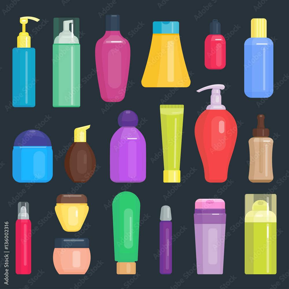 Set of cosmetic tubes isolated vector. Set of cosmetic tubes isolated vector.