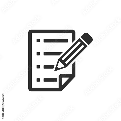 Clipboard pencil - vector icon.