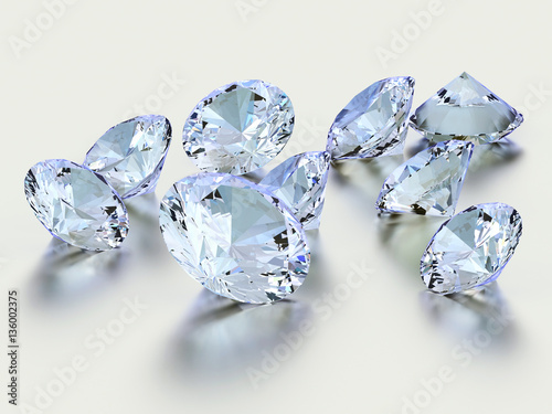 Group of diamond isolated on white background  3D