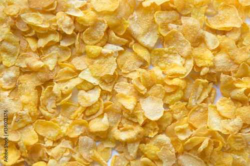 Cornflakes close-up. Cereals , Breakfast.