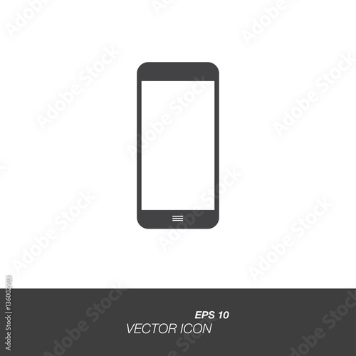 Smartphone icon in flat style isolated on white background.