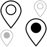 Black and grey location - set icons.