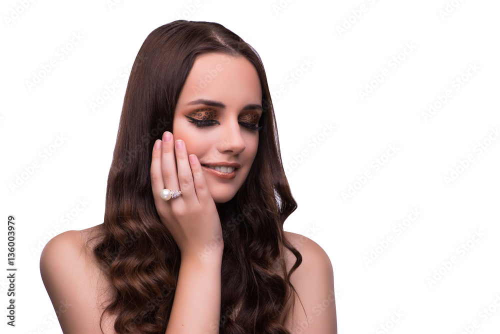 Young woman in beauty concept on white isolated background Young woman in beauty concept on white isolated background