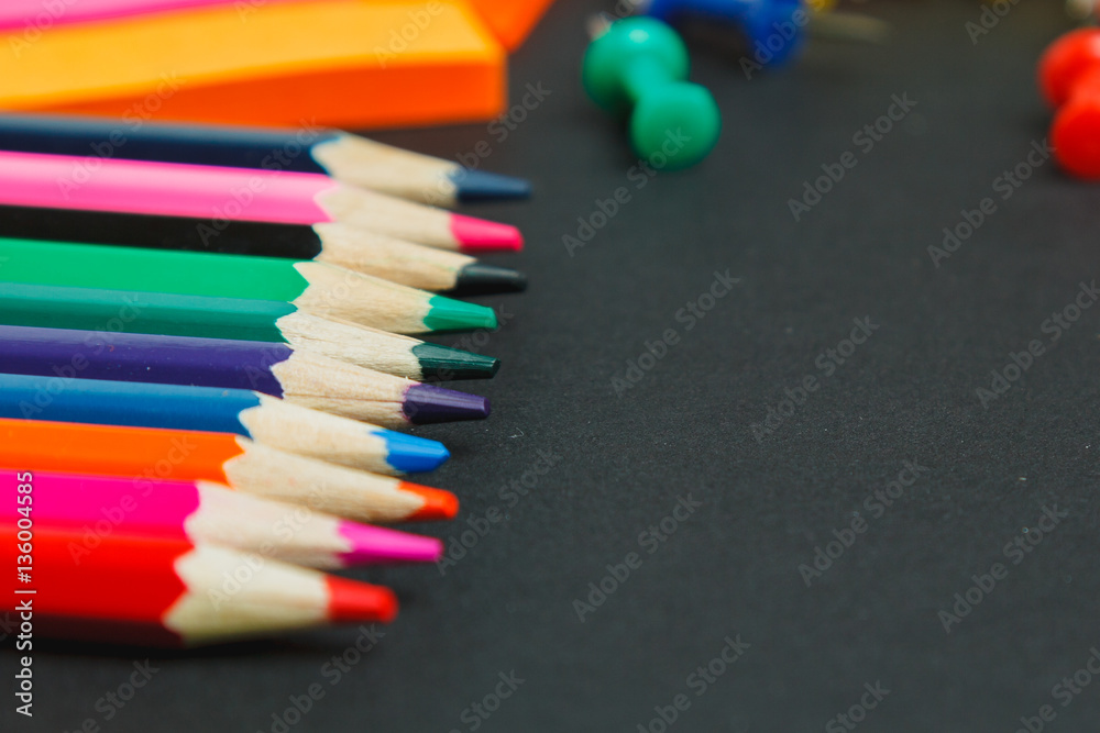 Color pencils on dark background Color pencils on dark background