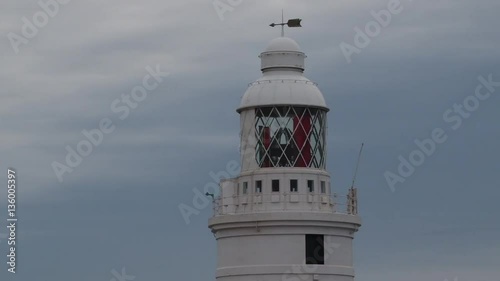 Top of the lighthouse at Watchpoint Gibraltar on an overcast autumn day