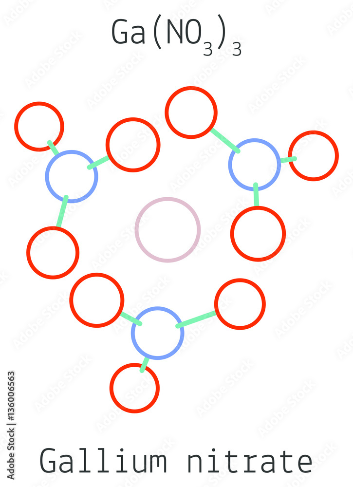 Gallium nitrate GaN3O9 molecule Gallium nitrate GaN3O9 molecule