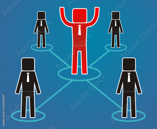 Leadership concept - workers are subject leader