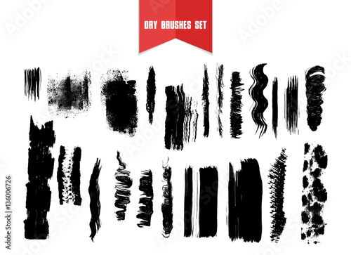 Hand drawn brushstrokes and borders created by dry brush.