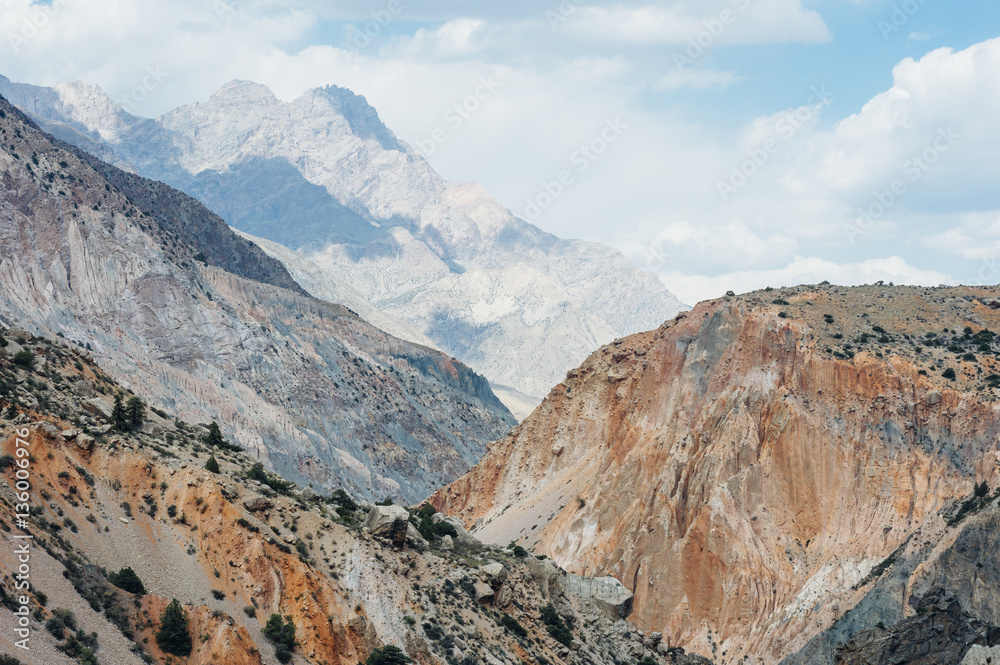 Orange Fann Mountains in Tajikistan