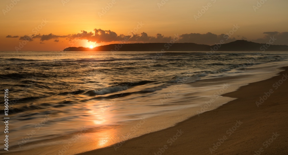 A colourful sunrise over the south China sea off the coast of Vietnam.