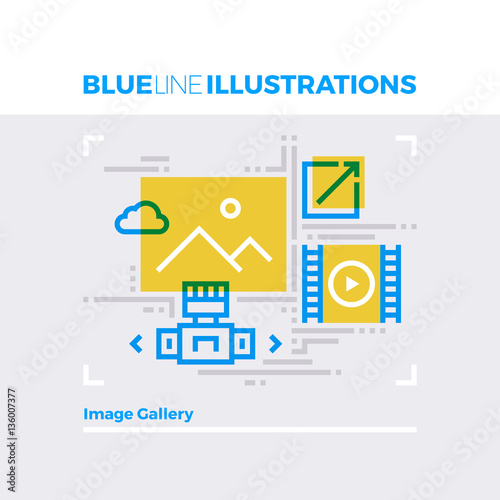 Image Gallery Blue Line Illustration.