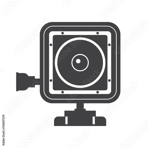 Action camera vector icon. Extreme camera illustration in outline design. Motion cam silhouette isolated on white background.