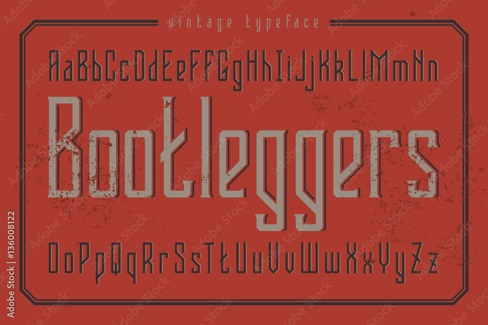 Vintage style font. Retro typeface named 