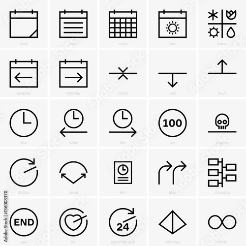 Time concept icons