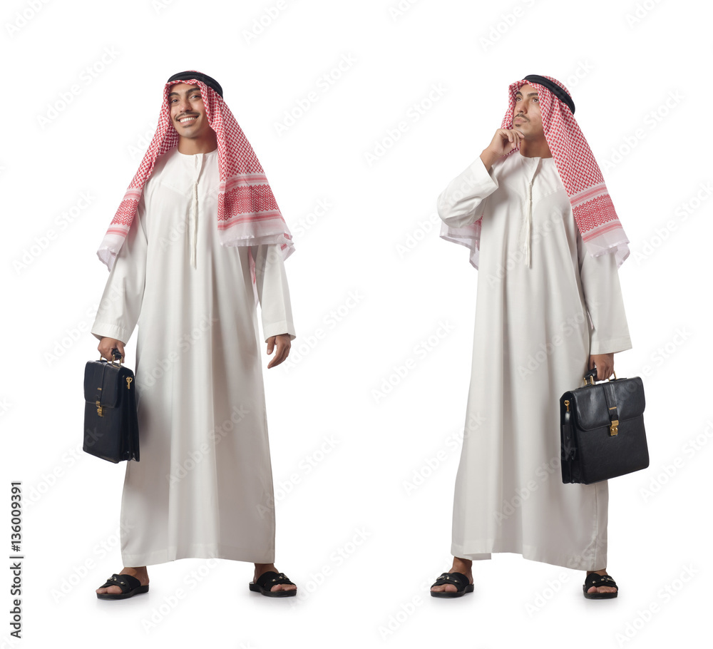 Arab businessman isolated on white