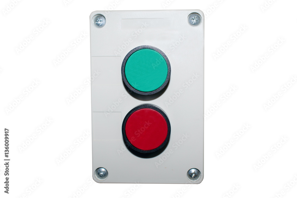 Buttons red and green on the panel for different signals Buttons red and green on the panel for different signals