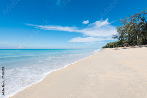 Fototapeta Naklejka Na Ścianę i Meble -  Sand beach blue sky