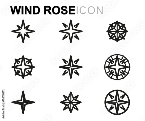 Wallpaper Mural Vector line wind rose icons set Torontodigital.ca