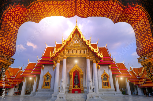 The Marble church of Buddhism in Wat Benchamabopit Dusitvanaram Temple in Bangkok,Thailand © iphotothailand