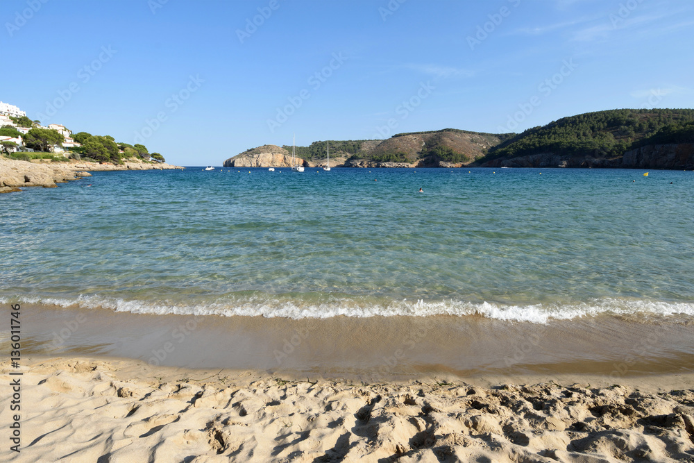 Montgo beach of  la Escala and Torroella de Montgri, Costa Brava, Girona province, Catalonia, Spain