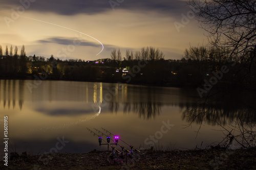 Carp Fishing Angling at Night with illuminated Alarms