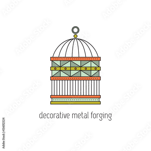 Decorative metal forging line icon © julia_khimich