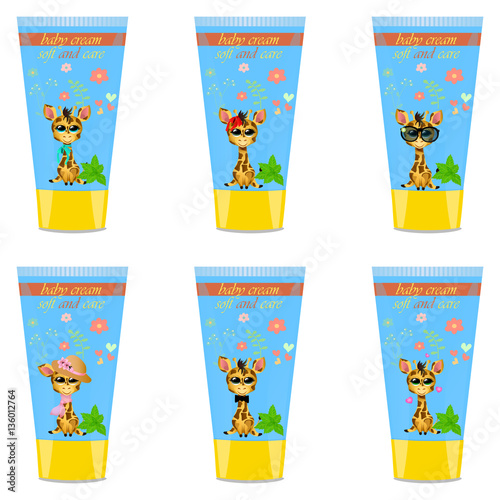 Baby cream tube with kids design