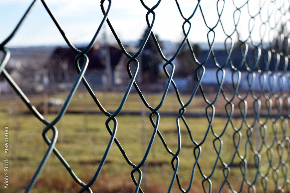 Naklejka premium Chain Fence close up