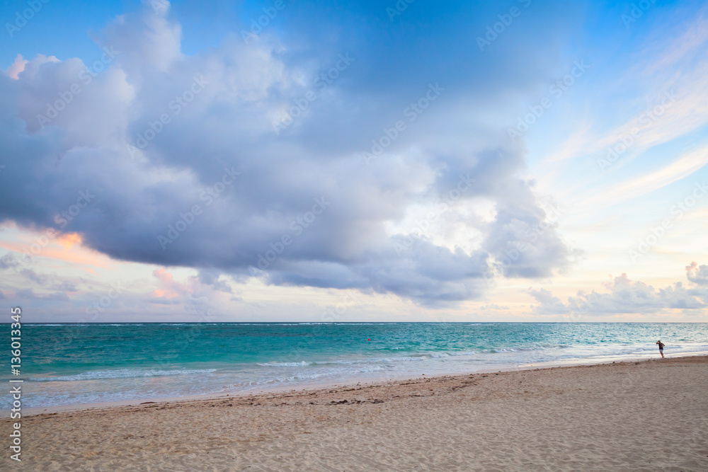 Bavaro, dramatic cloudy sky in sunrise Bavaro, dramatic cloudy sky in sunrise