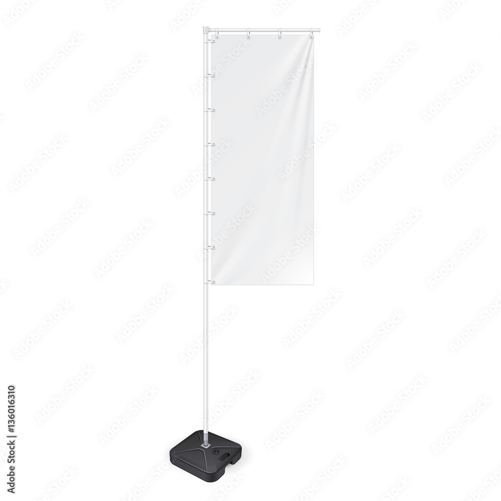 White Outdoor Panel Flag With Ground Fillable Water Base, Stander Advertising Banner Shield. Mock Up Products On White Background Isolated. Ready For Your Design. Product Packing. Vector EPS10 White Outdoor Panel Flag With Ground Fillable Water Base, Stander Advertising Banner Shield. Mock Up Products On White Background Isolated. Ready For Your Design. Product Packing. Vector EPS10