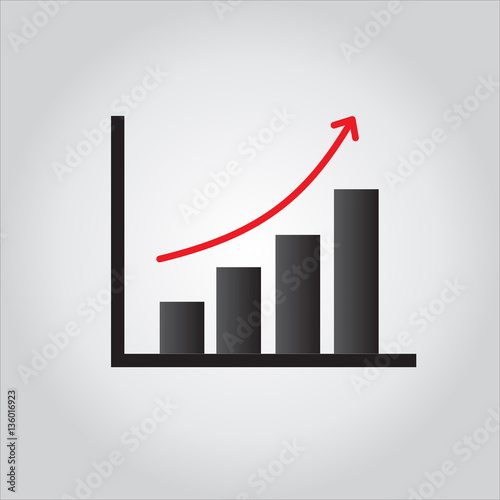 Graph Icon isolated on grey...
