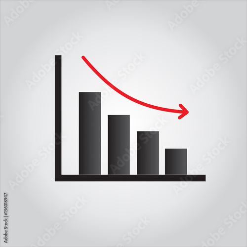 Graph Icon isolated on grey...
