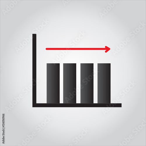Graph Icon isolated on grey...