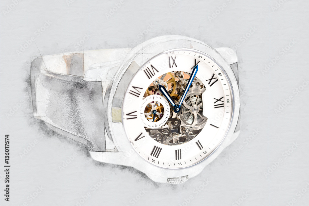 Mechanical Watch Concept With Visible Mechanism Mechanical Watch Concept With Visible Mechanism