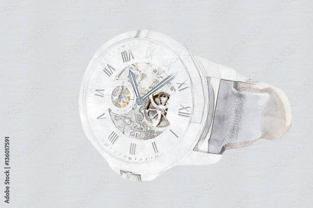 Mechanical Watch Concept With Visible Mechanism Mechanical Watch Concept With Visible Mechanism
