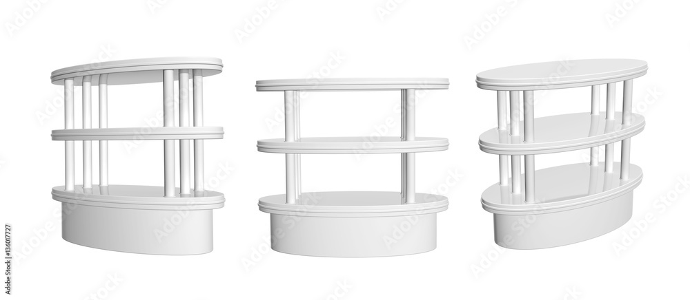 Set of showcases. View from different angles Set of showcases. View from different angles