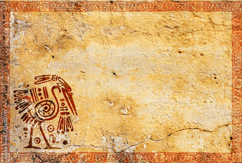 Fototapeta Grunge backgriund with American Indian traditional patterns