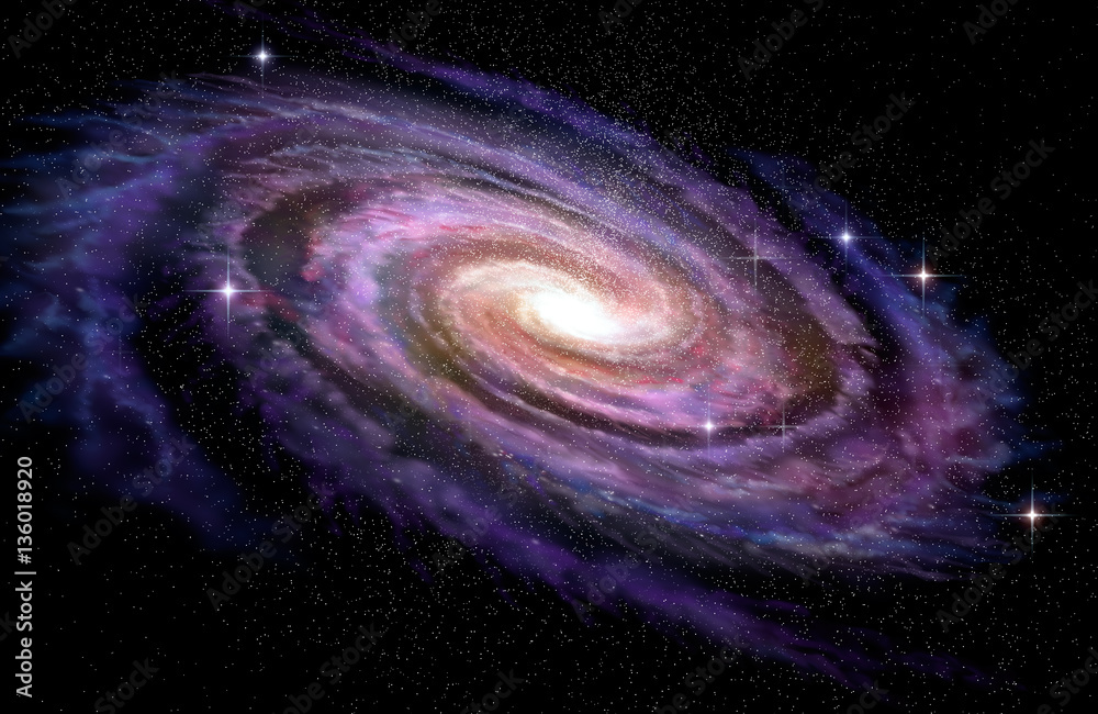 Naklejka premium Spiral Galaxy in deep spcae, 3D illustration 